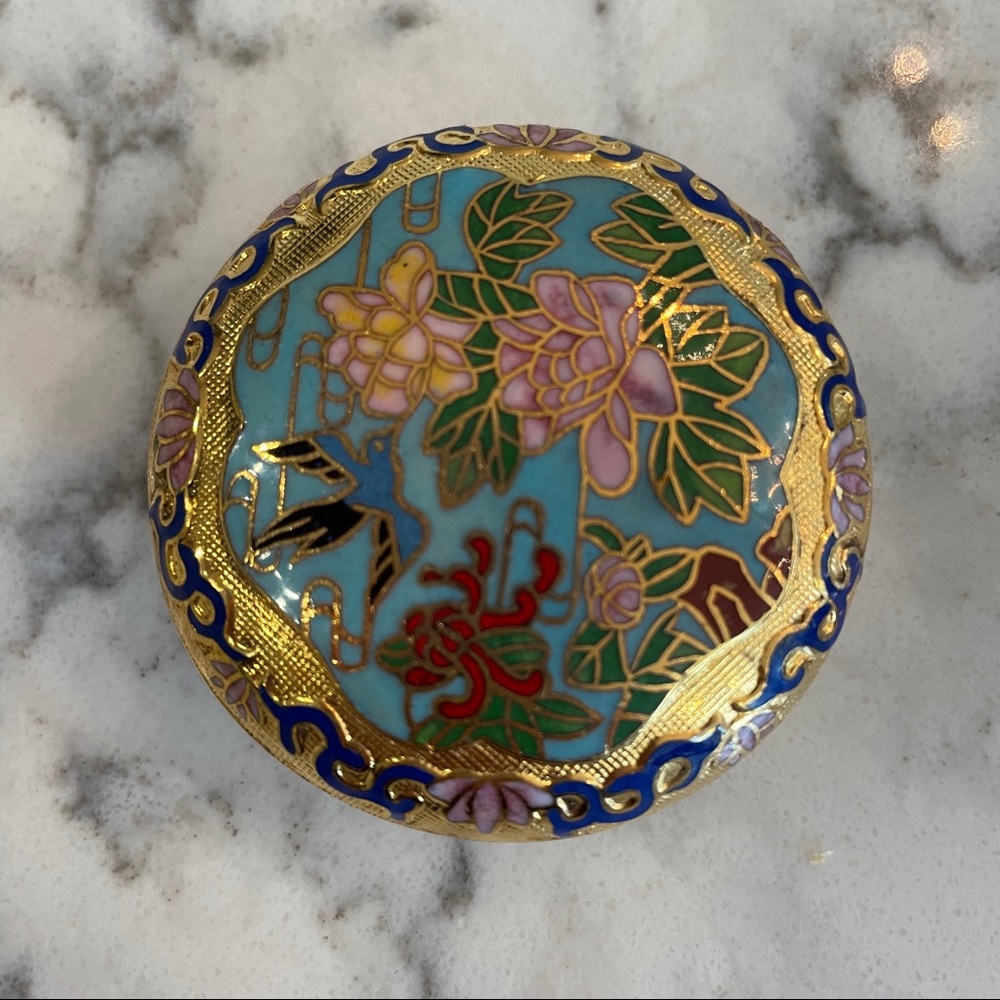 Vintage cloisonné trinket box